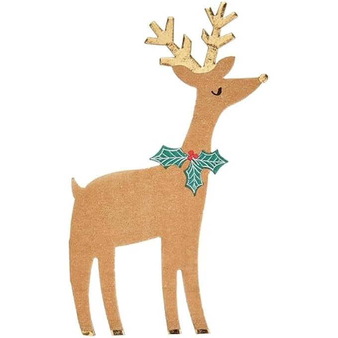REINDEER WITH HOLLY NAPKINS - Image 2